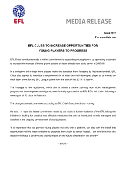 efl clubs to increase opportunities for young players to progress