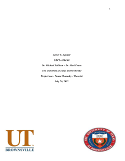 Javier F. Aguilar EDCI- 6304.60 Dr. Michael Sullivan &ndash; Dr. Mari