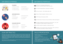 OUR SAP PRACTICE VALUE PROPOSITION