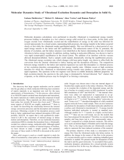 Molecular Dynamics Study of Vibrational Excitation Dynamics and