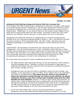 October 12, 2016 Unilateral Profit Sharing Change and