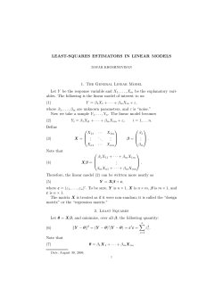 LEAST-SQUARES ESTIMATORS IN LINEAR MODELS 1. The