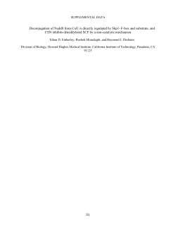 Deconjugation of Nedd8 from Cul1 Is Directly Regulated by Skp1