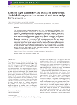 Reduced light availability and increased competition diminish the