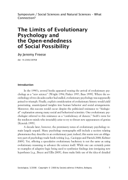 The Limits of Evolutionary Psychology and the Open