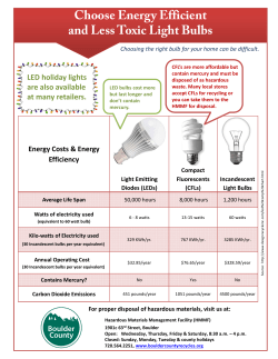 and Less Toxic Light Bulbs Choose Energy