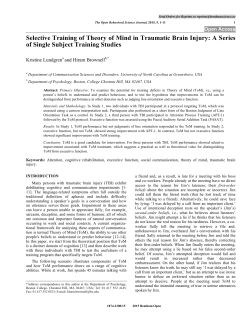 Selective Training of Theory of Mind in Traumatic Brain Injury: A
