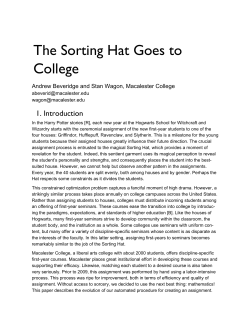 The Sorting Hat Goes to College