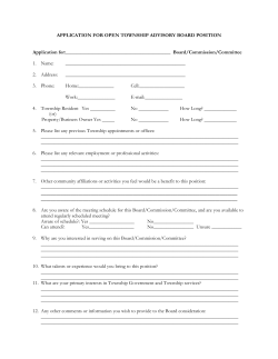 APPLICATION FOR OPEN TOWNSHIP ADVISORY BOARD