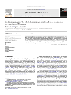 Journal of Health Economics Eradicating diseases: The effect of