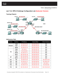 Lab 7.5.2: RIPv2 Challenge Configuration Lab (Instructor Version)