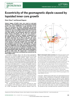 Eccentricity of the geomagnetic dipole caused by lopsided inner