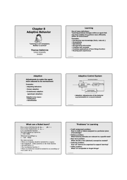 Chapter 8 Adaptive Behavior