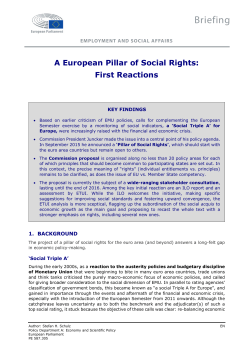 A European Pillar of Social Rights: first reactions