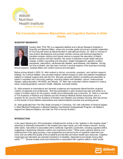 The Connection between Malnutrition and Cognitive Decline in