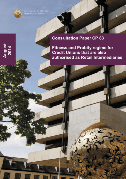 Consultation Paper CP 83 Fitness and Probity regime for Credit