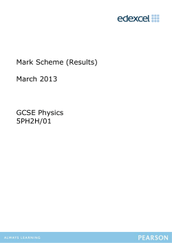 March 2013 GCSE Physics 5PH2H/01 - Edexcel