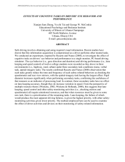 EFFECTS OF COGNITIVE TASKS ON DRIVERS` EYE BEHAVIOR