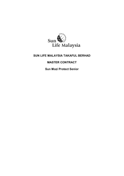 SUN LIFE MALAYSIA TAKAFUL BERHAD MASTER CONTRACT