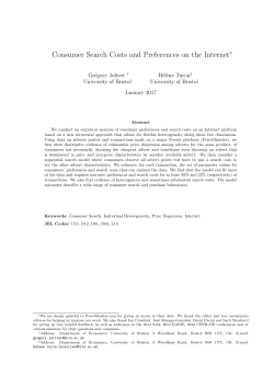 Consumer Search Costs and Preferences on the Internet