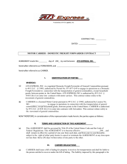 Carrier Package - ATS Logistics, Inc.