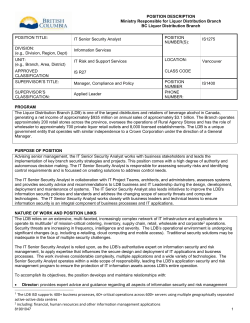 Ministry Responsible for Liquor Distribution
