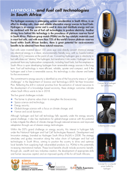 HYDROGEN and fuel cell technologies in South Africa