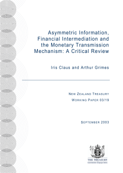 PDF File - Working Paper 03/19 - Asymmetric Information, Financial