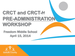 CRCT-M Pre-Assessment Workshop 2014