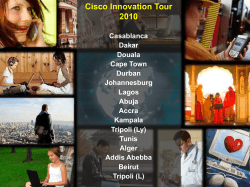 Cisco Innovation Tour 2010 Casablanca Dakar Douala Cape Town