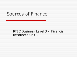 Sources of Finance - PowerPoint Presentation