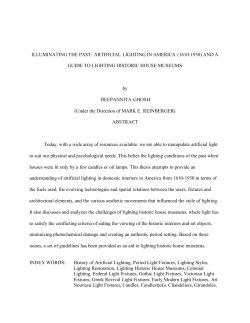 ARTIFICIAL LIGHTING IN AMERICA - UGA Electronic Theses and