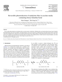 Reversible photoreduction of methylene blue in acrylate media