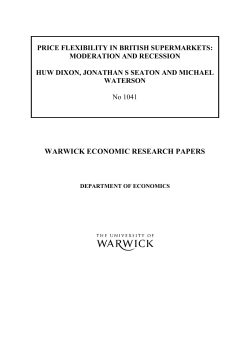 MODERATION AND RECESSION HUW DIXON, JONATHAN S
