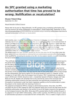 An SPC granted using a marketing authorisation that time has