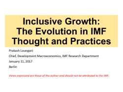 Inclusive Growth: The Evolution in IMF Thought and Practices