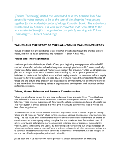 Intro to Values Technology - Saint Mary`s College of California