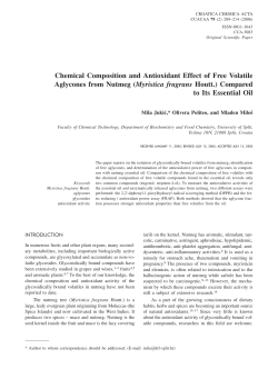 Chemical Composition and Antioxidant Effect of Free Volatile