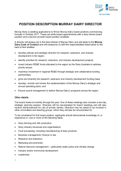 POSITION DESCRIPTION MURRAY DAIRY DIRECTOR