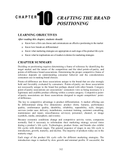 Chapter 10: Crafting the Brand Positioning LEARNING