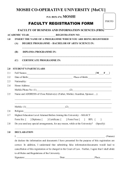 Faculty Registration Forms 2016-2017
