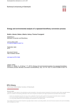 Energy and environmental analysis of a rapeseed