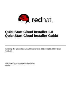 QuickStart Cloud Installer 1.0 QuickStart Cloud Installer Guide