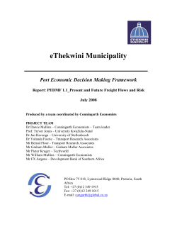 PORT ECONOMIC DECISION MAKING FRAMEWORK