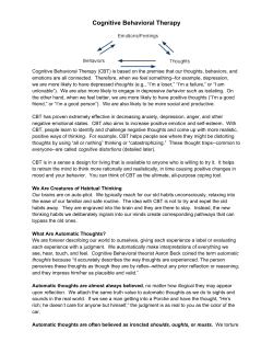Cognitive Behavioral Therapy