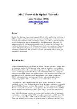 MAC Protocols in Optical Networks