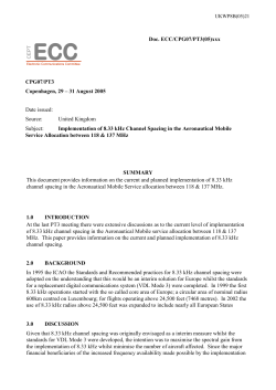 Implementation of 8.33 kHz Channel Spacing in the