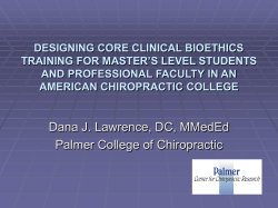 Designing Core Clinical Bioethics Training for Master`s Level