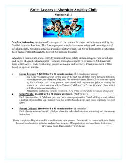 Please read carefully and Register for all Swim Lessons as follows: