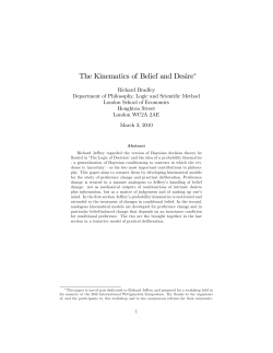 The Kinematics of Belief and Desire
